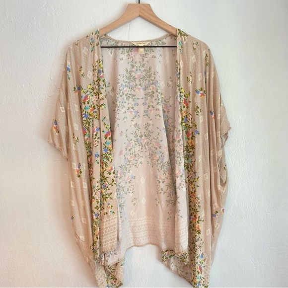 Matilda Jane Floral Kimono Cardigan - Beige and Multicolor - Picture 2 of 4